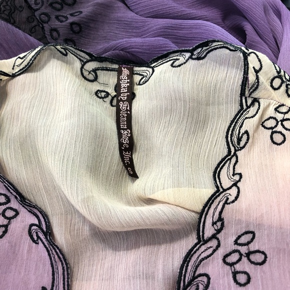 Mushkaby Aienna Rose sheer BOHO tunic top S NWOT - Picture 7 of 7